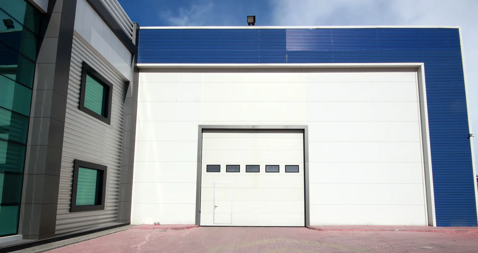 white garage door