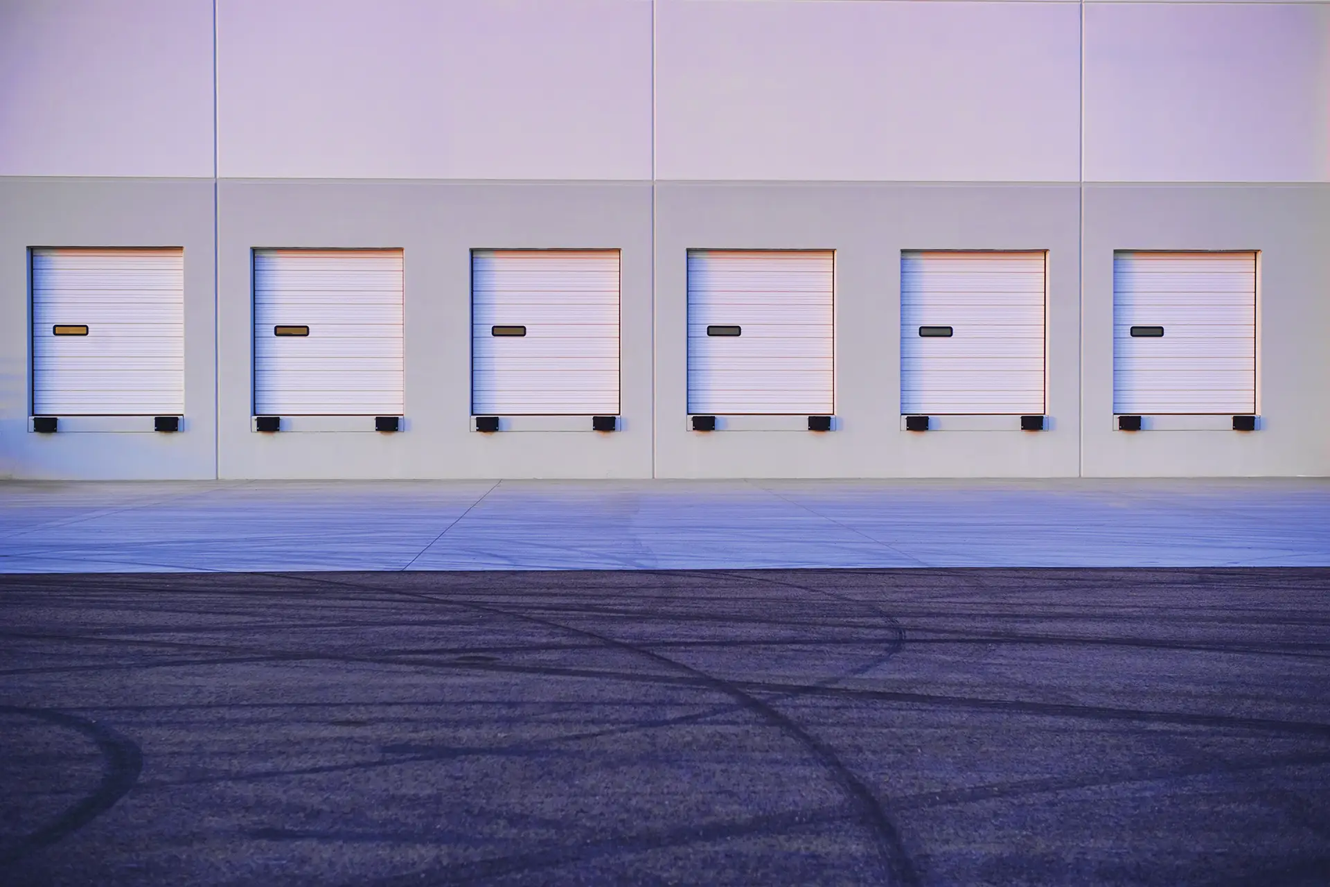 six white dock doors